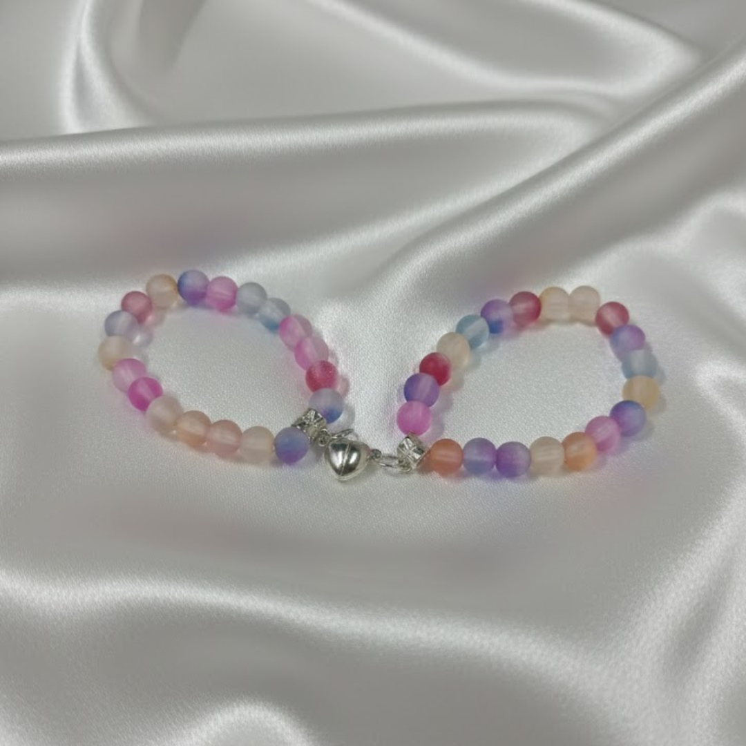 Colorful Couples Heart Magnetic Bracelet