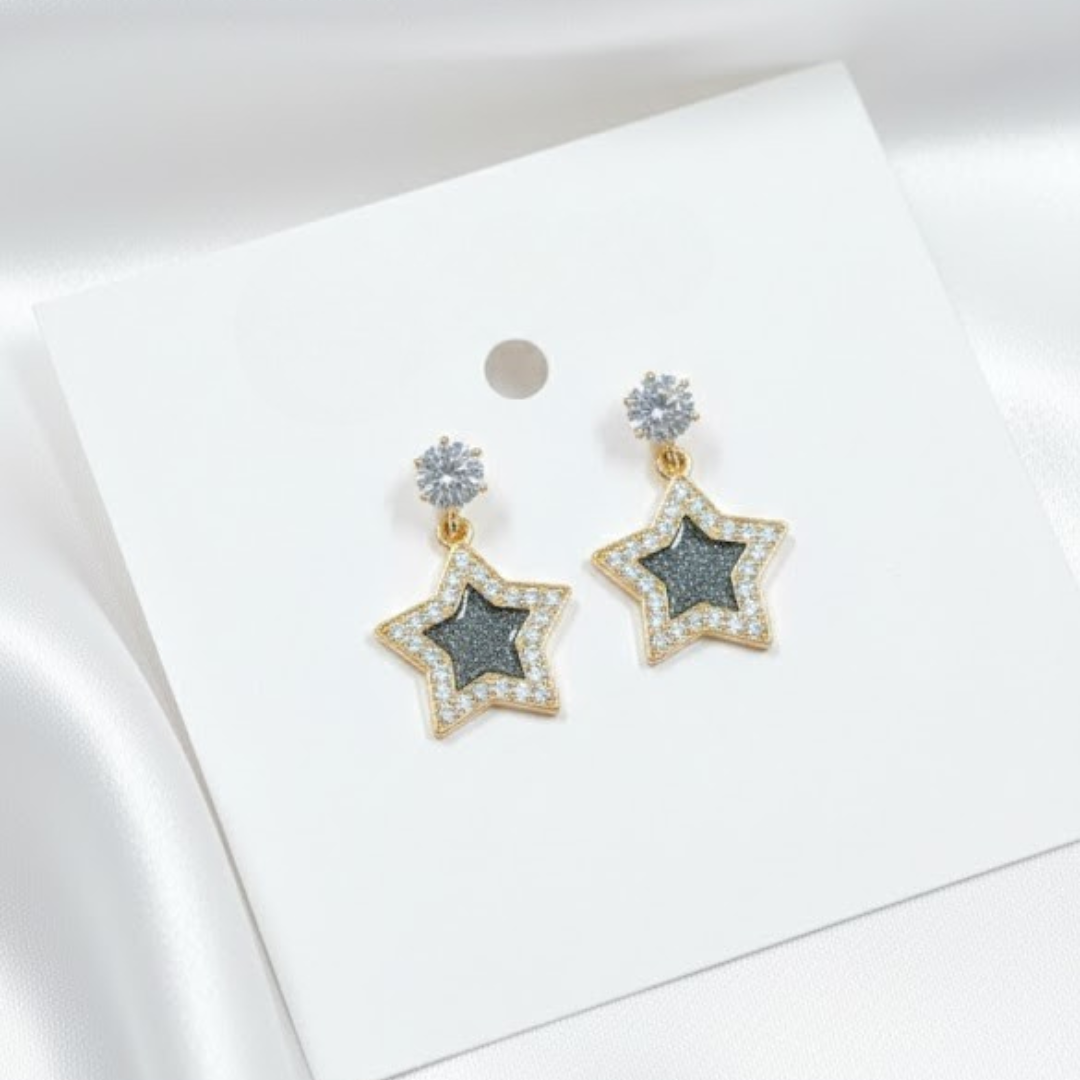 Black Star Earrings