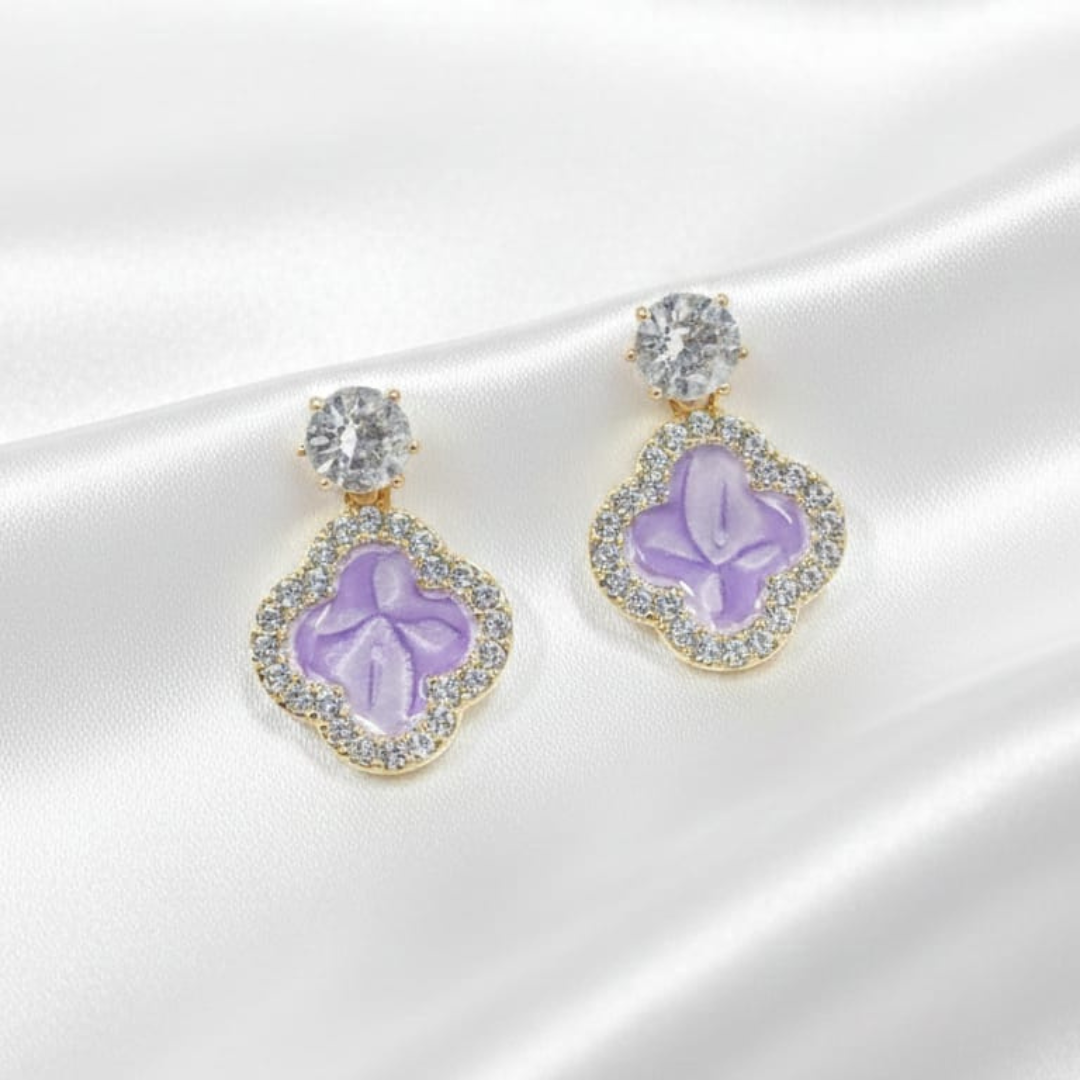 Floral Purple Earrings