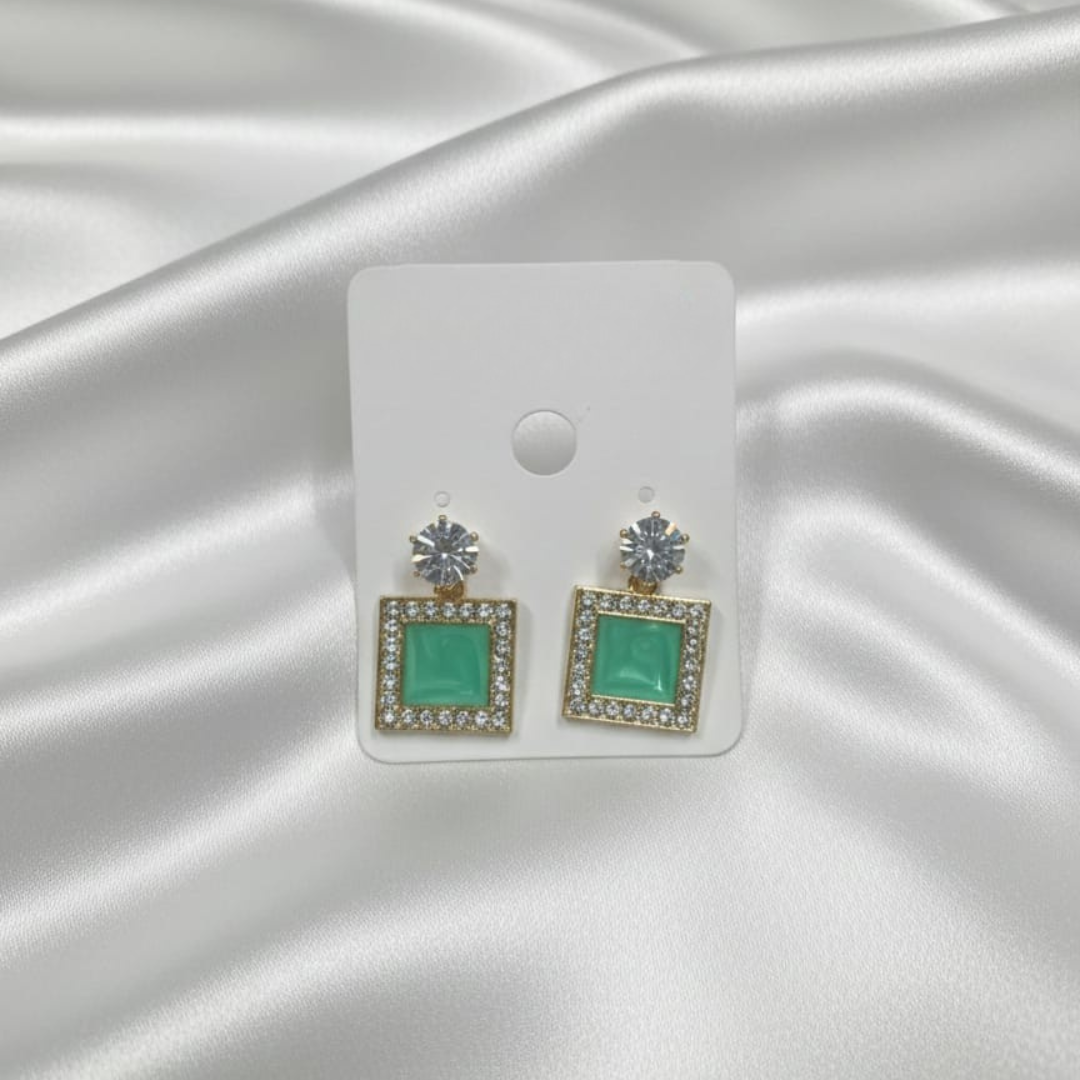 Box Green Earrings