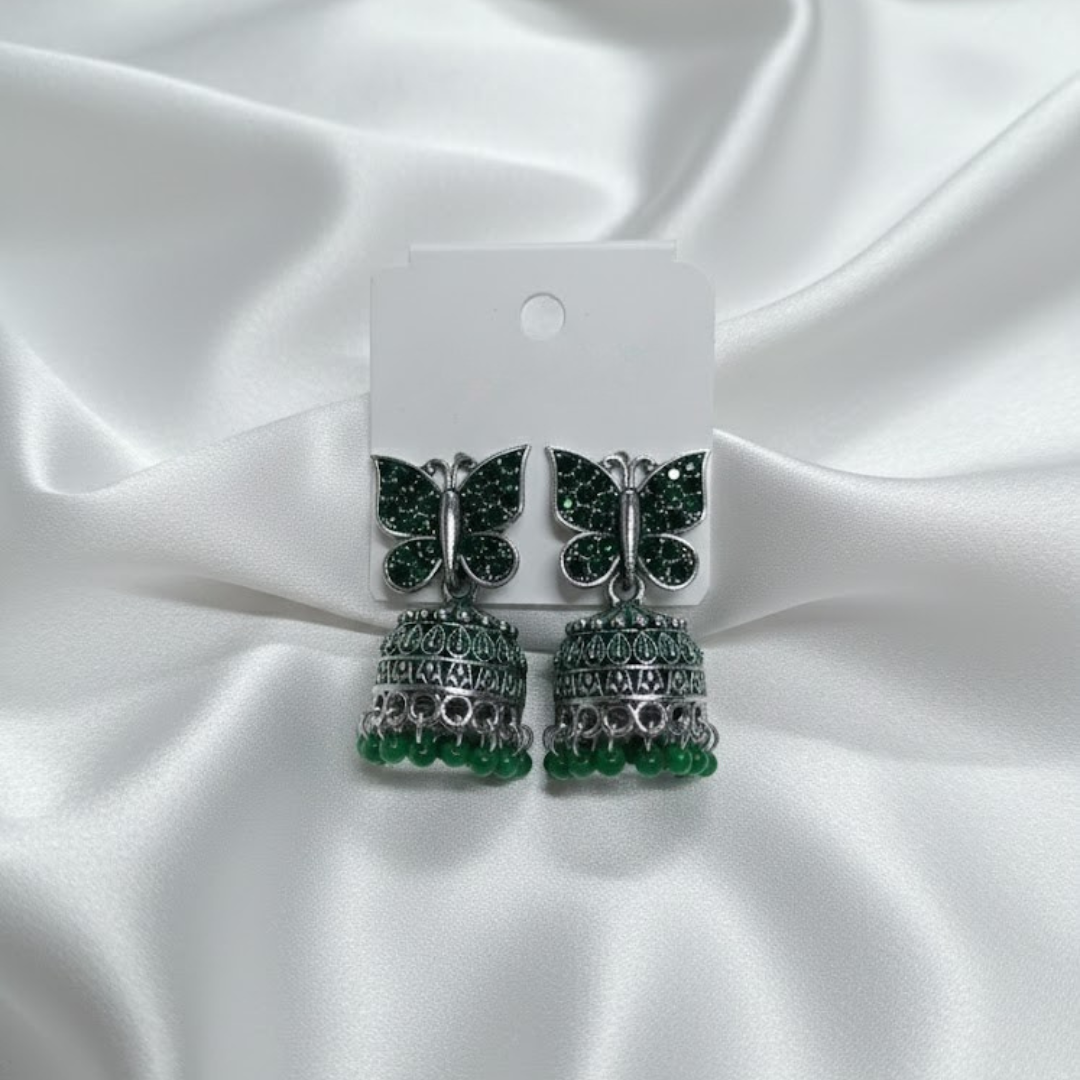 Green Butterfly Earrings