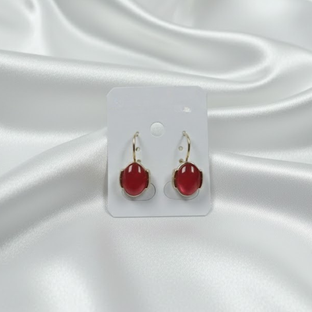 Big Pink Oval Earrings