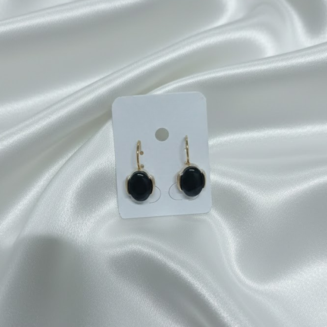 Black Oval Earrings