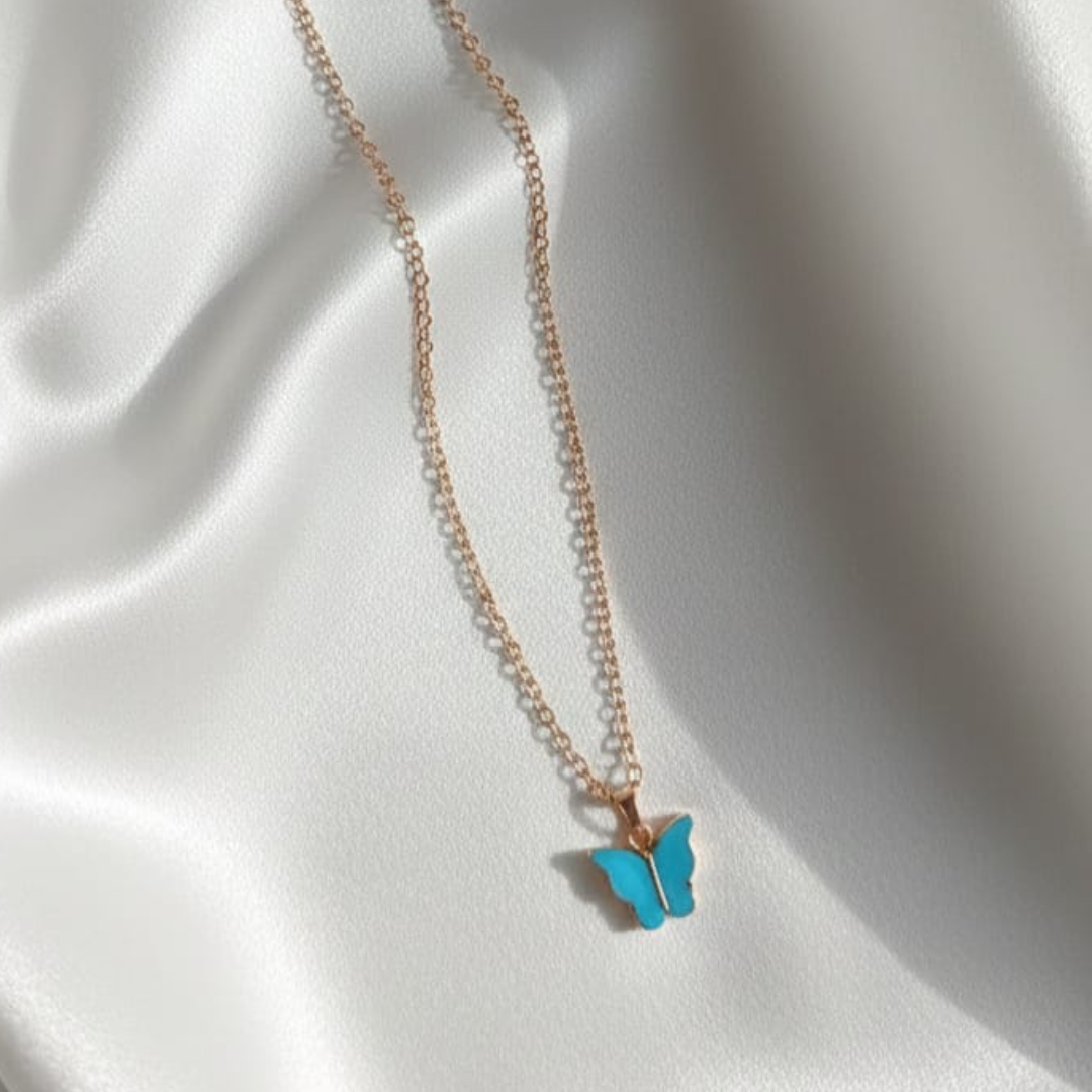 Rose Gold Blue Butterfly Daily Wear Chain