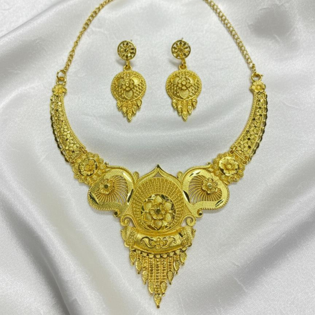 Goldplated Necklace With Earings