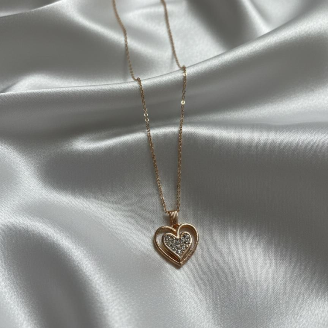 Rose Gold Double Heart Daily Wear Chain