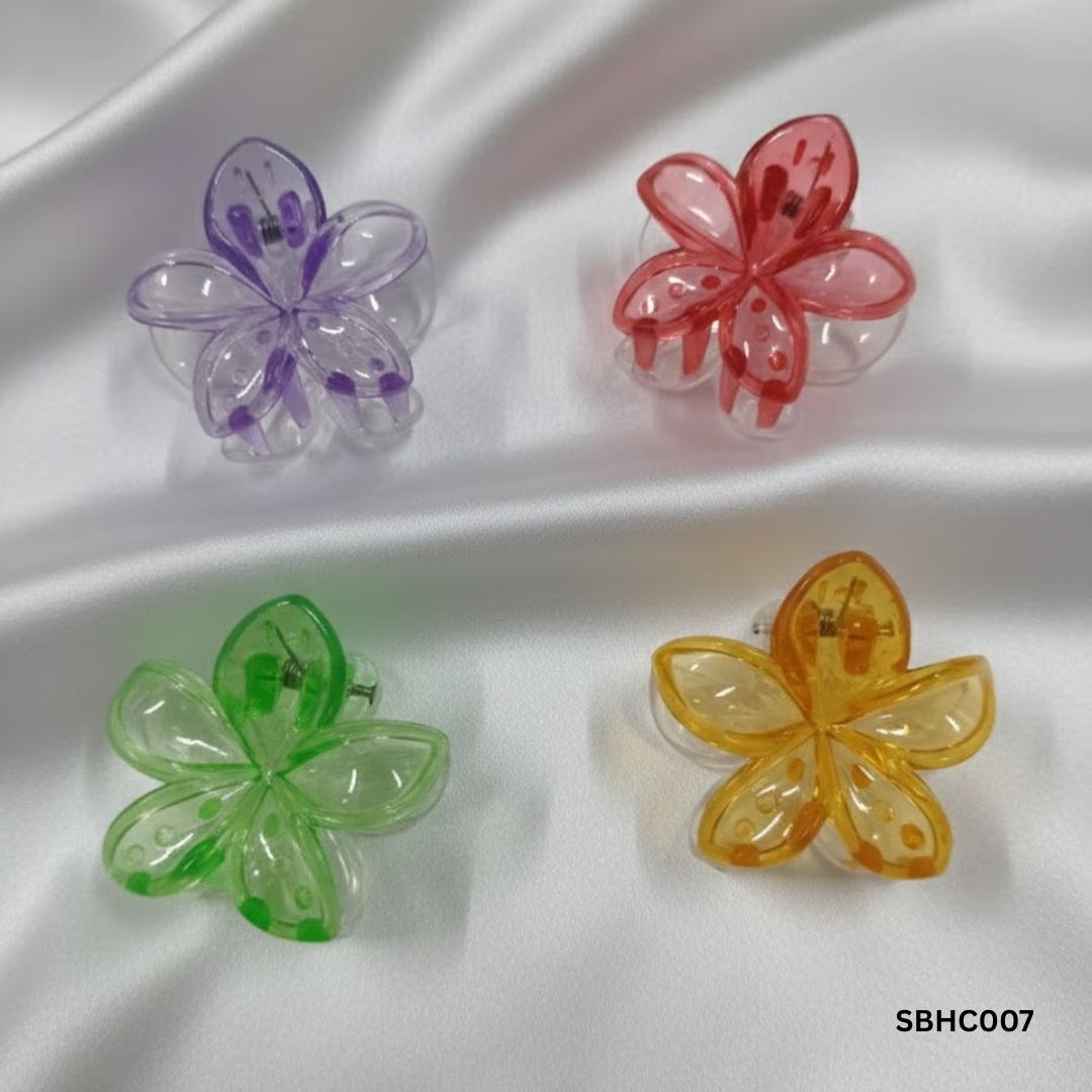 Floral Double Colour Hair clips Combo Set of 4