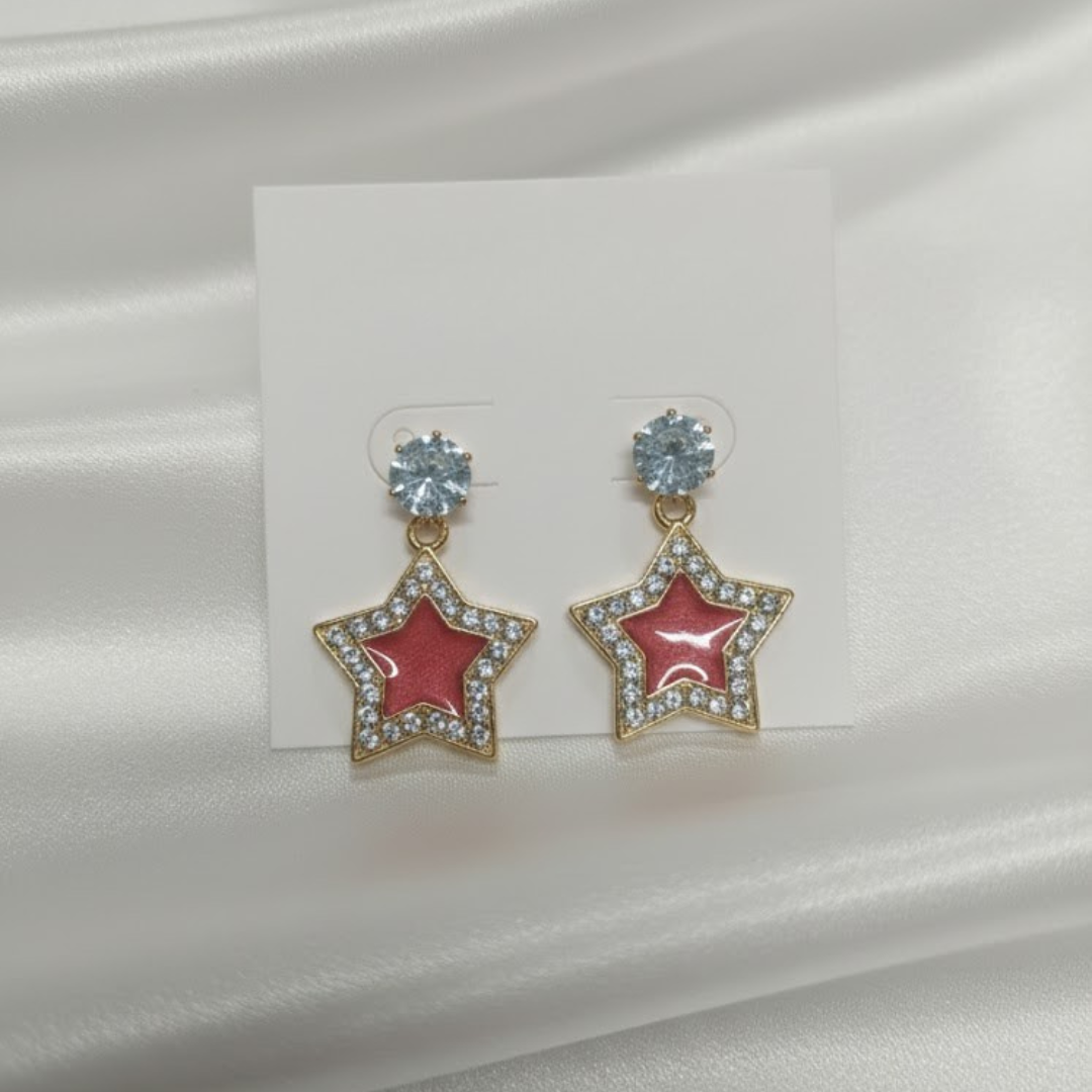 Red Star Earrings