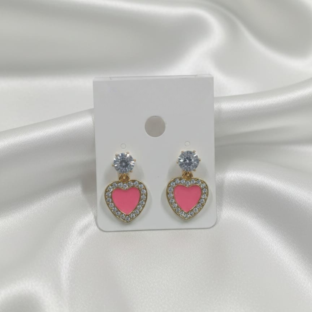 Heart Pink Earrings