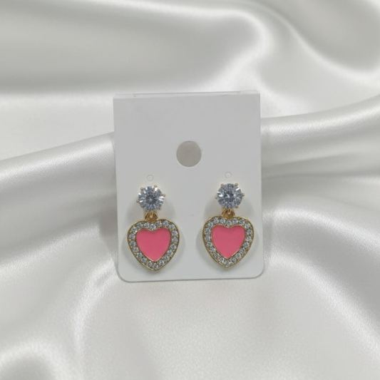 Heart Pink Earrings