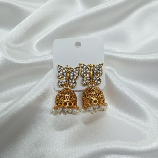 White Butterfly Earrings