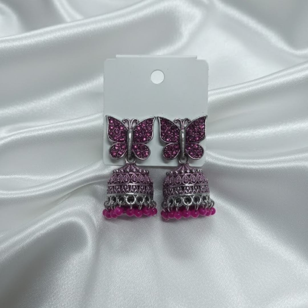 Pink Butterfly Earrings