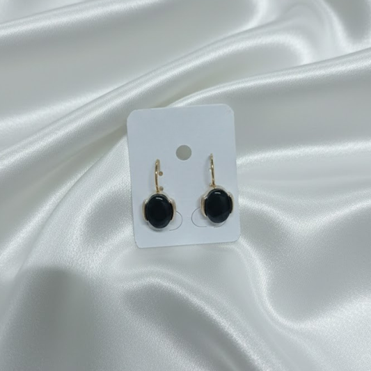 Black Oval Earrings