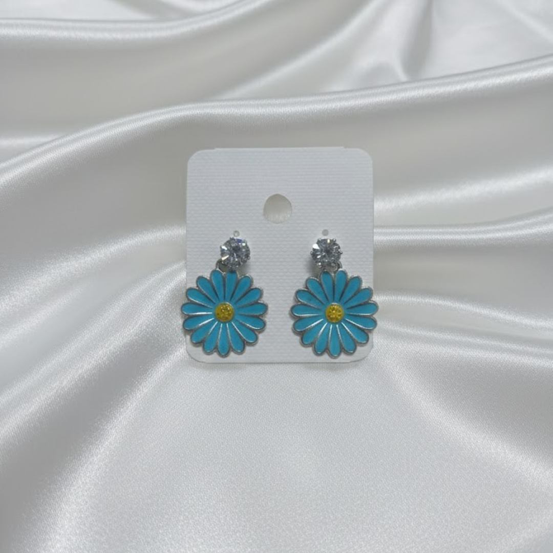 Sky blue Floral Earrings