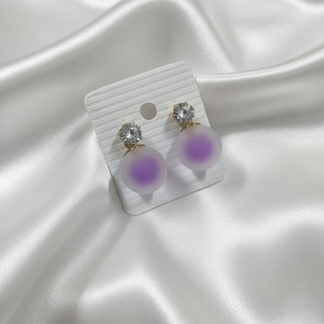 Bubble Violet Round Earrings