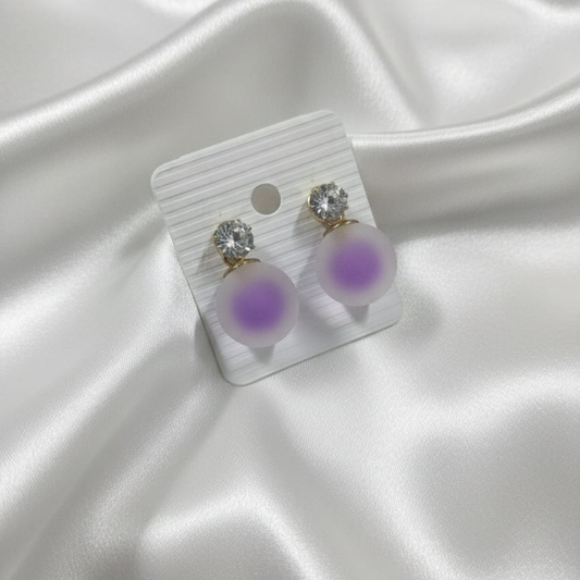 Bubble Violet Round Earrings