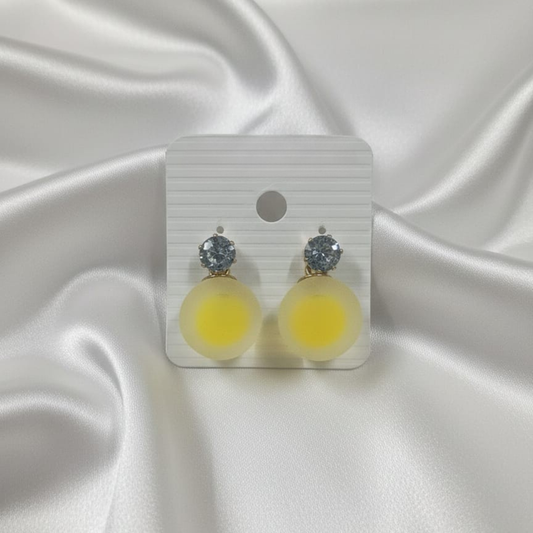 Bubble Round Yellow Earrings