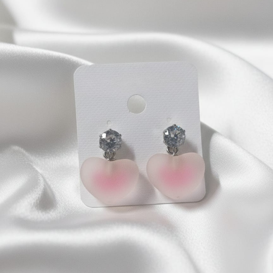 Bubble Heart Baby Pink Earrings