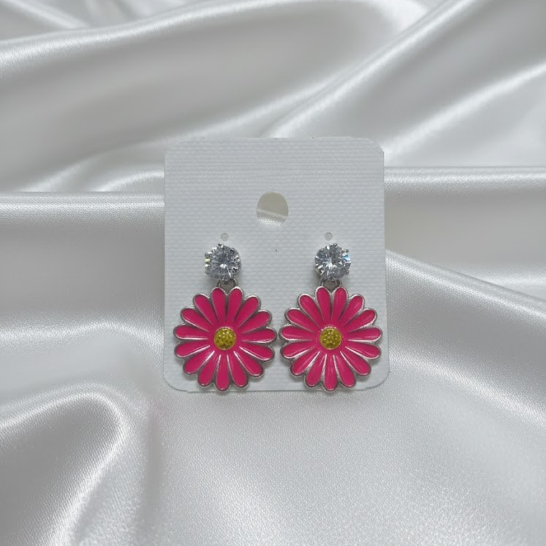 Pink Floral Earrings